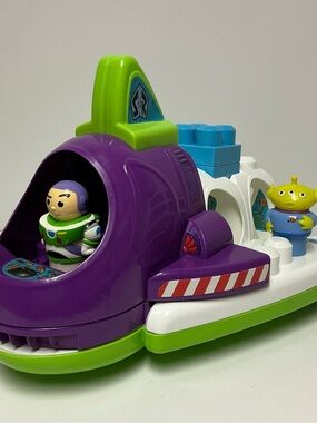 Disney Toy Story MEGA BLOKS First Builders Buzz Lightyear Spaceship Alien READ